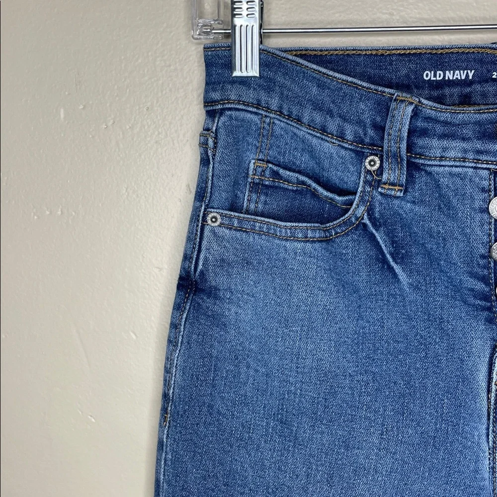 OLD NAVY Blue Jeans Extra High Rise SKY HIGH STRAIGHT Secret Smooth Pockets 2